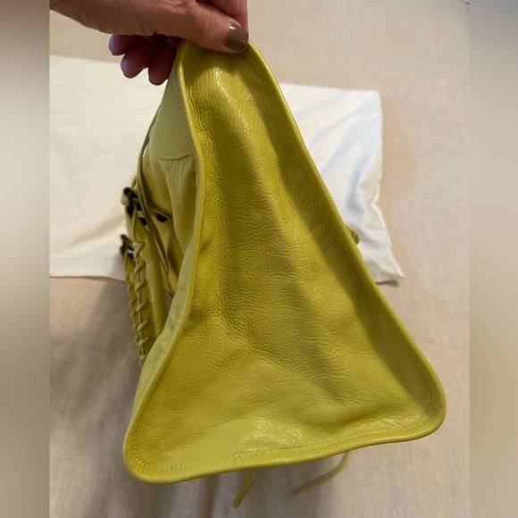 💙Balenciaga Electric Yellow  Juane Poussin “Work” Bag Classic Hardware💙💙💙Tags - Picture 6 of 11